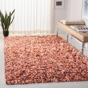 Rio Shag Rust/Ivory 5 ft. x 8 ft. Solid Area Rug