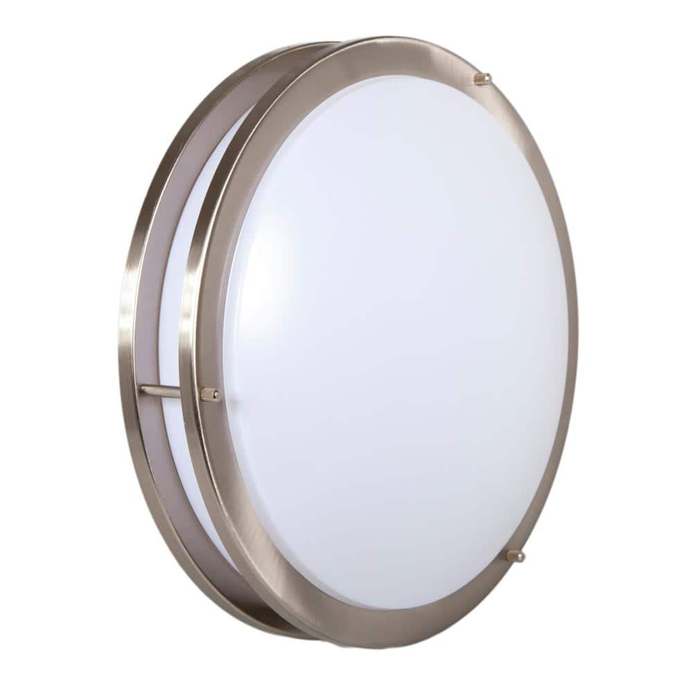 Satin Nickel 14" LED Flush Mount Ceiling Light, Dimmable, 2100 Lumens