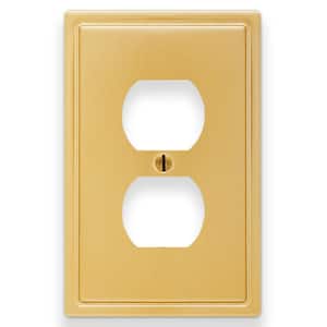 Sinclair Brushed Gold 1-Gang Duplex Outlet Wall Plate