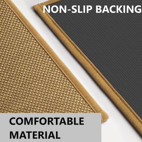 24 in. x 47 in. Indoor Yellow Polyester Low-Profile Rubber Backing Door Mat, Entryway Entry Resist Dirt Doormat