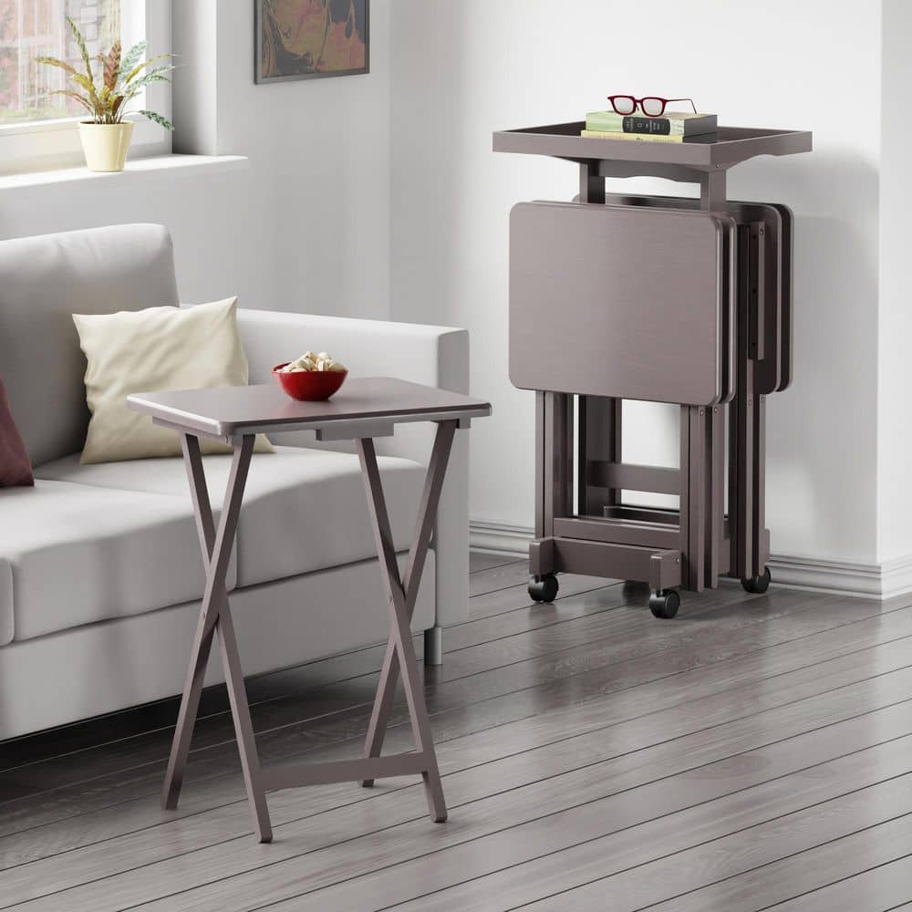 Isabelle 15.91 In Oyster Gray 6-Pc Snack/End Table Set with Removable Serving Tray price history on PriceWatchPro