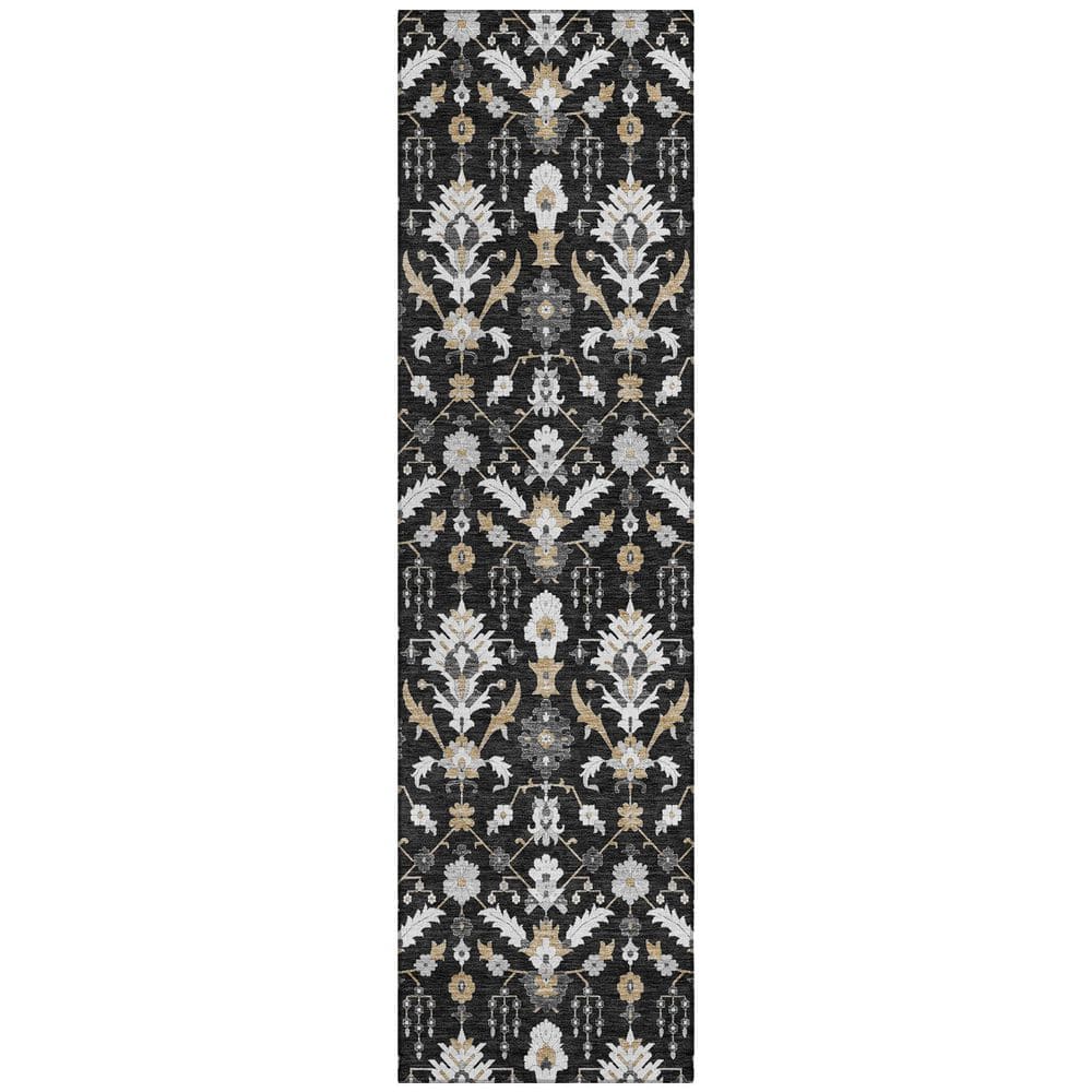 Chantille Machine Washable Indoor/Outdoor Abstract ACN2857 Black 2 ft. x 7 ft. Runner Rug price history on PriceWatchPro