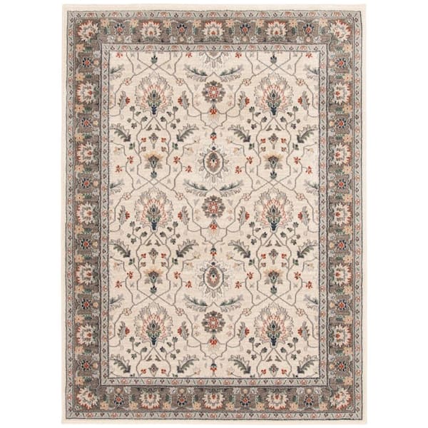 Stratford Adian Alabaster 7 ft. x 11 ft. Traditional Polypropylene Area Rug