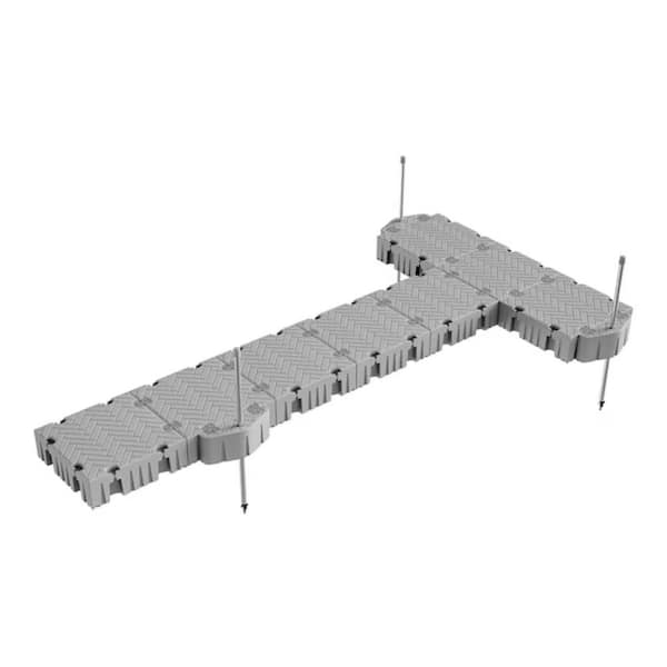 Tommy Docks Flexx 24 ft. T-Shaped Floating Dock Package with Pipe Guides