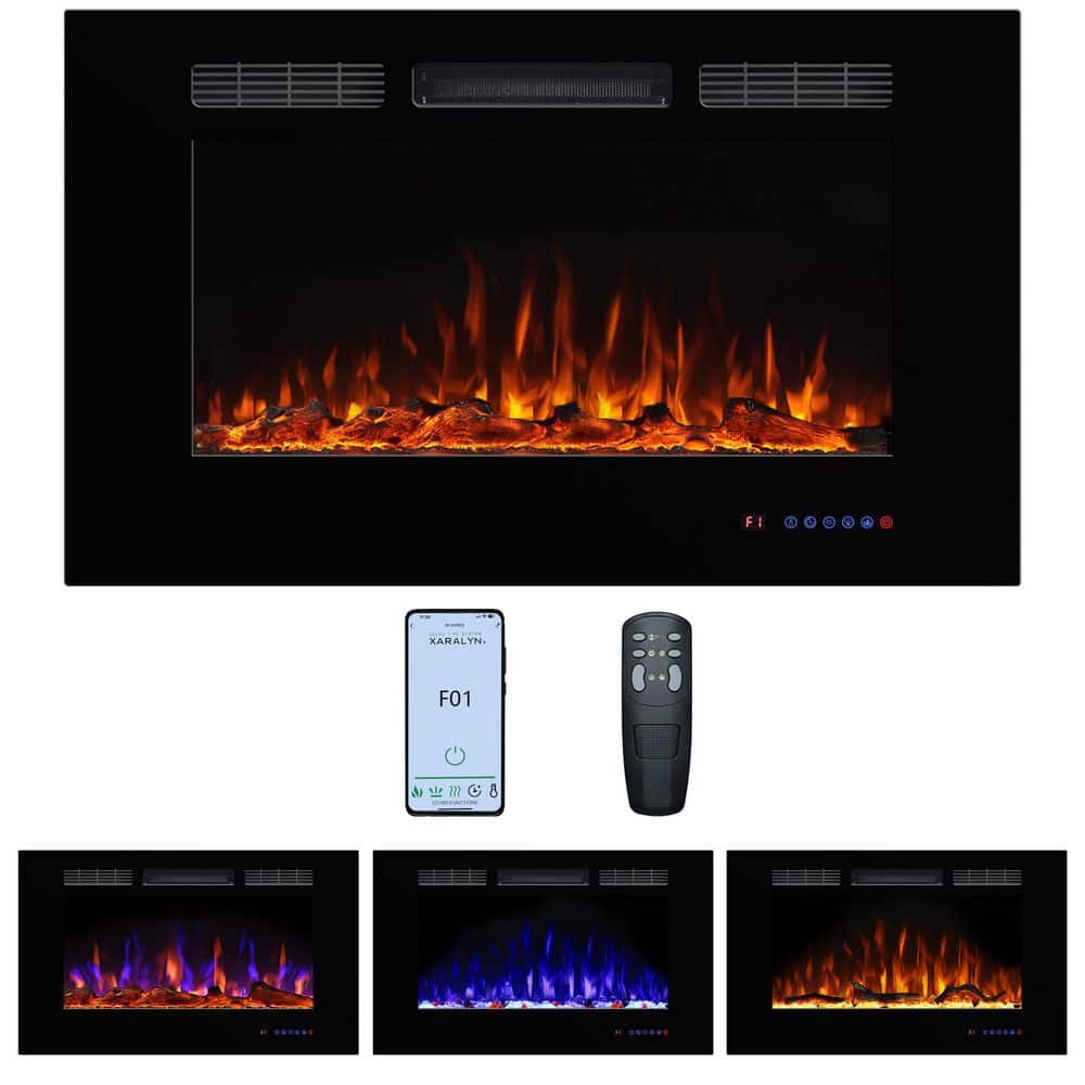 40 in. Electric Fireplace Insert with Voice Control, 1500W, 3 Flame Colors, 5 Flame Brightness, Hardwired, Alexa price history on PriceWatchPro