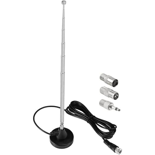 Strong Magnetic Base FM Radio Antenna with Accessories for Indoor Stereo Receiver in Black 1 Piece