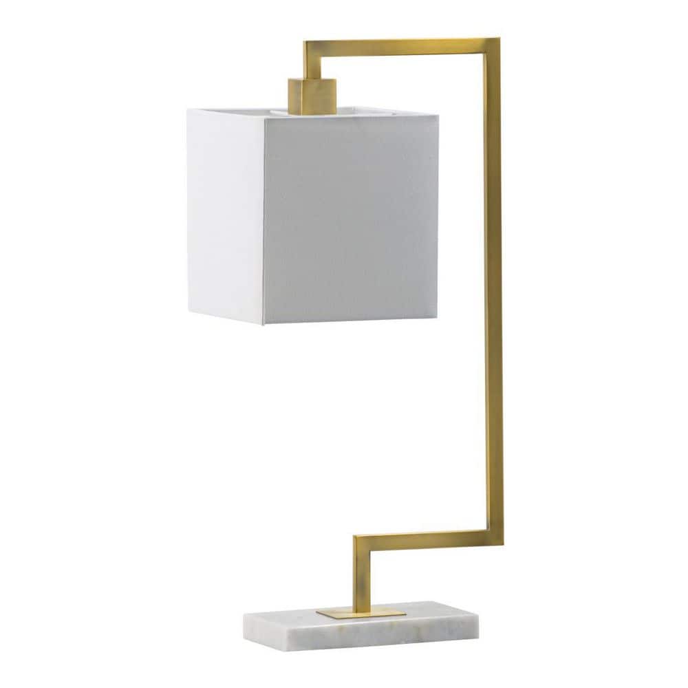 25.2 in. White+Gold Bedside Table Lamp for Living Room, Bedroom with White Polyester Shade No Bulbs Included price history on PriceWatchPro