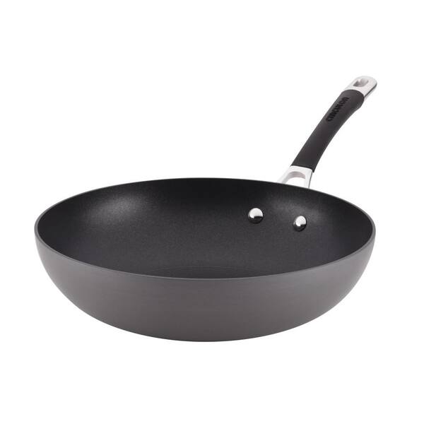 Circulon Momentum Hard-Anodized Nonstick 12 in. Stir Fry, Gray