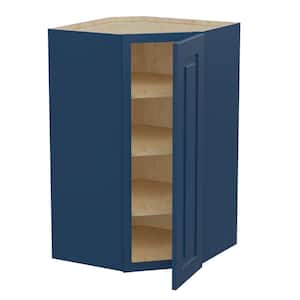 Grayson Mythic Blue Painted Plywood Shaker Assembled Corner Kitchen Cabinet Soft Close 24 in W x 12 in D x 42 in H