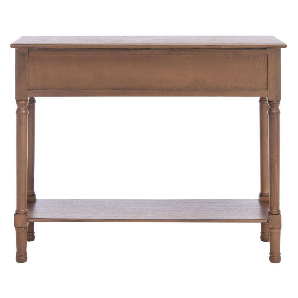 Halton Brown 40" Wood and Metal Console Table with Storage
