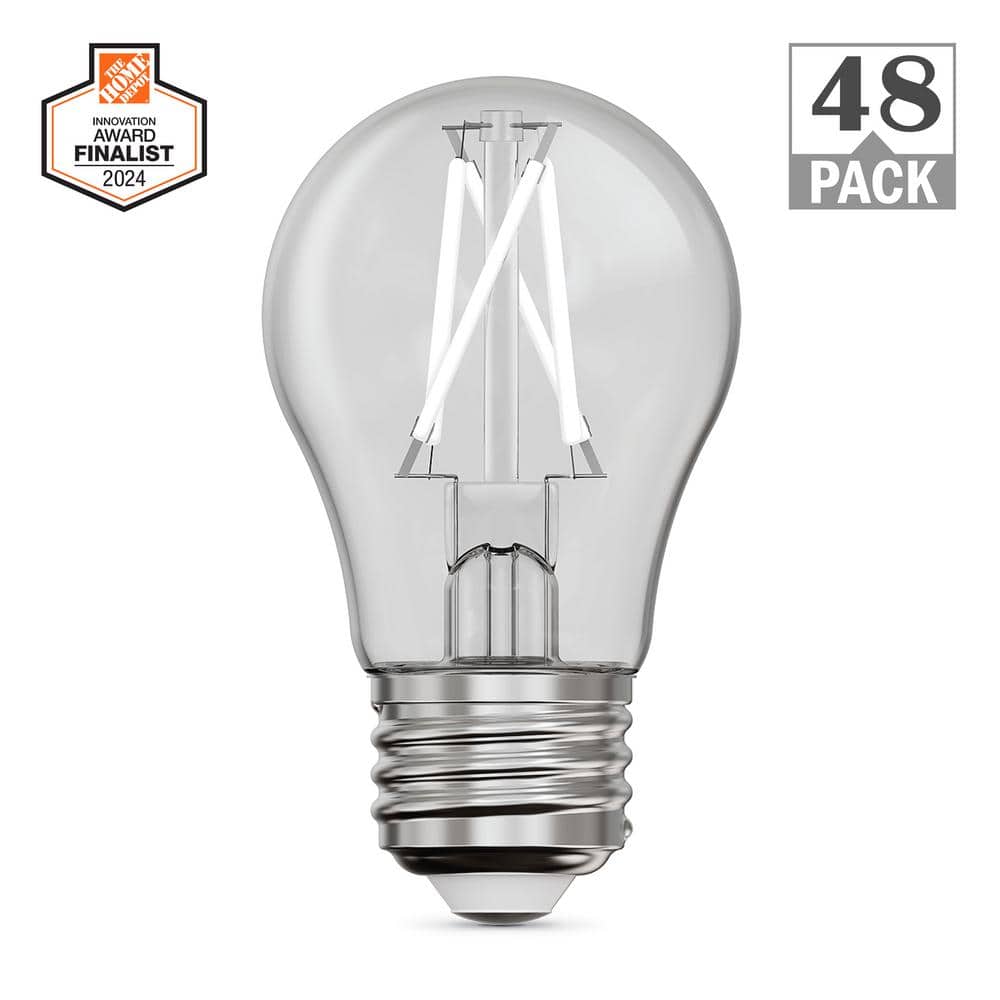60-Watt Equivalent A15 Dimmable White Filament CEC Clear Glass E26 LED Ceiling Fan Light Bulb Soft White 2700K (48-Pack) price history on PriceWatchPro