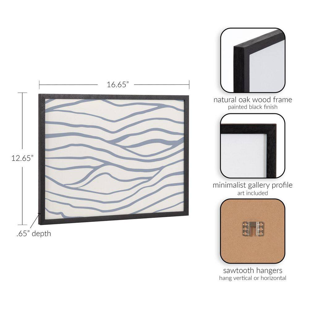 16" x 12" Black Framed Abstract Coastal Waves Print