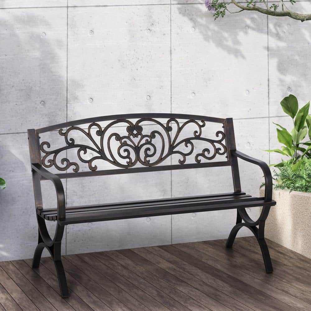 Bacs et jardiniA¨res Garden Treasures 50.2-in W x 34.25-in H Black Wrought Iron