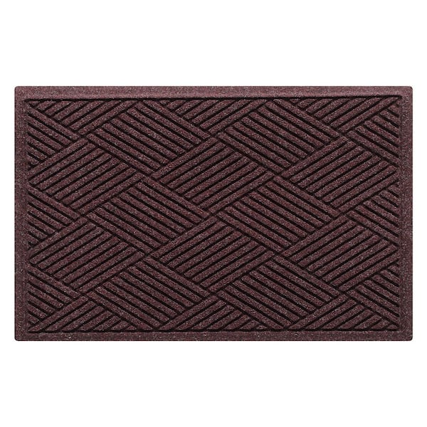 Bungalow Flooring Waterhog Diamonds 23 in. x 35 in. PET Polyester Indoor Outdoor Door Mat Bordeaux