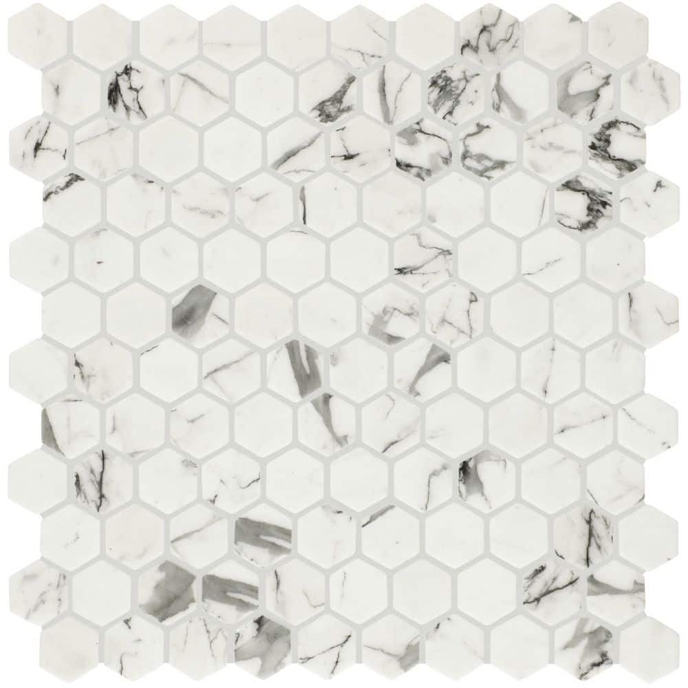 Uptown Glass Posh Resort 11 in. x 12 in. Matte Glass Hexagon Mosaic Floor and Wall Tile (16.92 sq. ft./case) price history on PriceWatchPro
