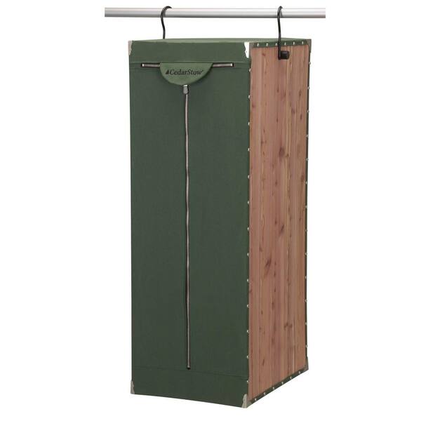 Household Essentials Natural Eastern Red Cedar Green Canvas Standard Suite Storage Unit Hanging Organizer