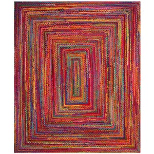 Braided Red/Multi 11 ft. x 15 ft. Border Area Rug