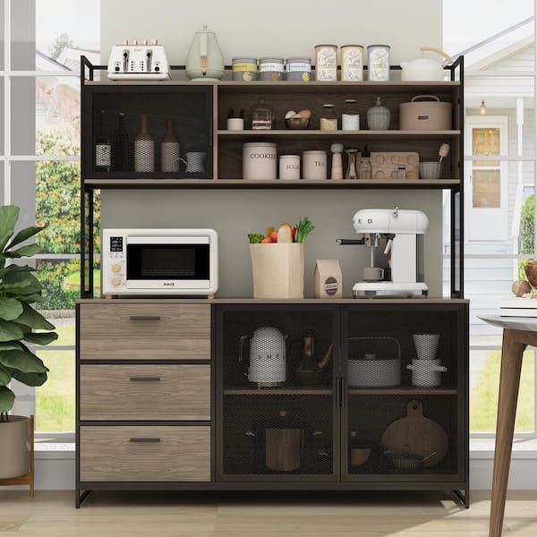 mDesign Steel Over Cabinet Kitchen Storage Organizer Holder and Basket -  Bronze