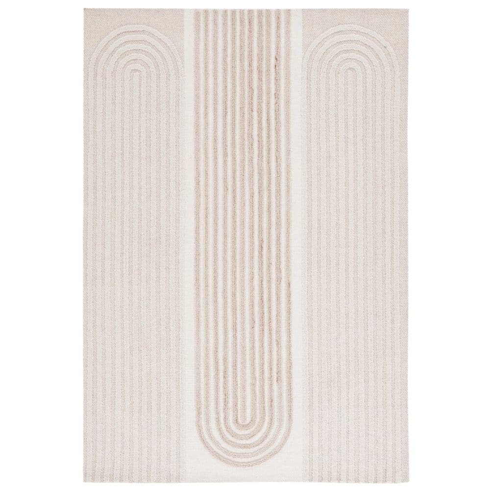 SAFAVIEH Southampton 4 ft. x 6 ft. Ivory/Beige Parallel Arches Area Rug ...