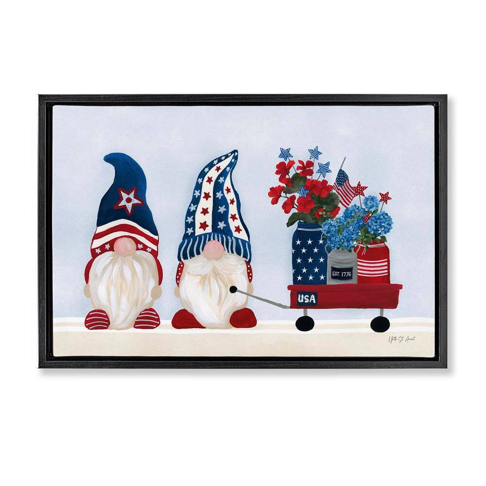 American Gnome & Wagon by Yvette St. Amant Black Floater Frame Nature Graphic Art Print 21 in. x 31 in. price history on PriceWatchPro