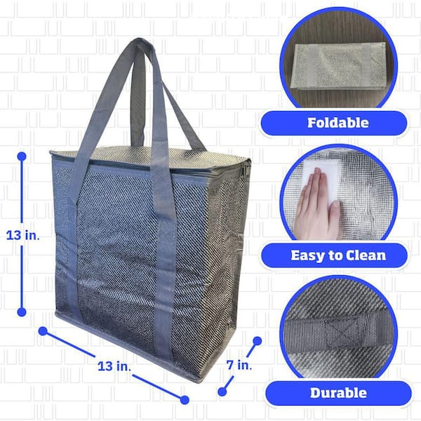 DURASACK 20 Qt. Gray Insulated Hot Cold Tote Bag, 3-Pack CL