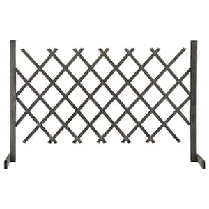 35.4 in. Solid Fir wood Garden Fence, Gray