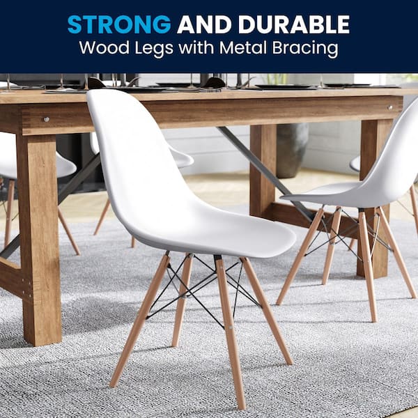 Carnegy Avenue Elon Series White Plastic Side Chair with