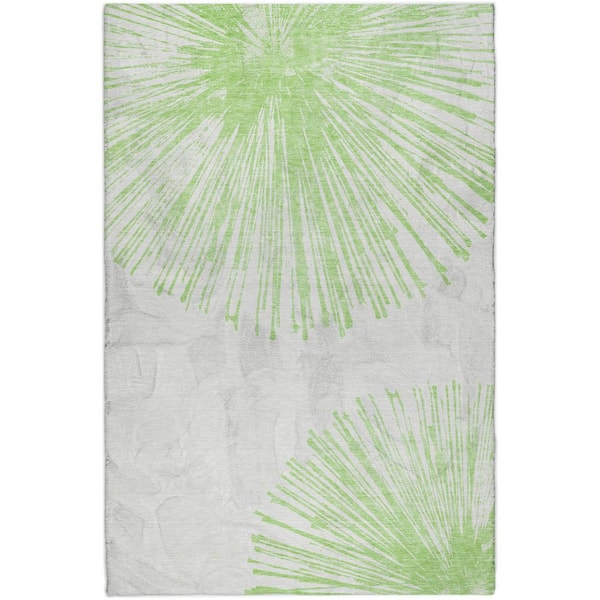 Dream Shag Premium Machine Washable Abstract ADS642 Aloe 10 ft. x 14 ft. Area Rug