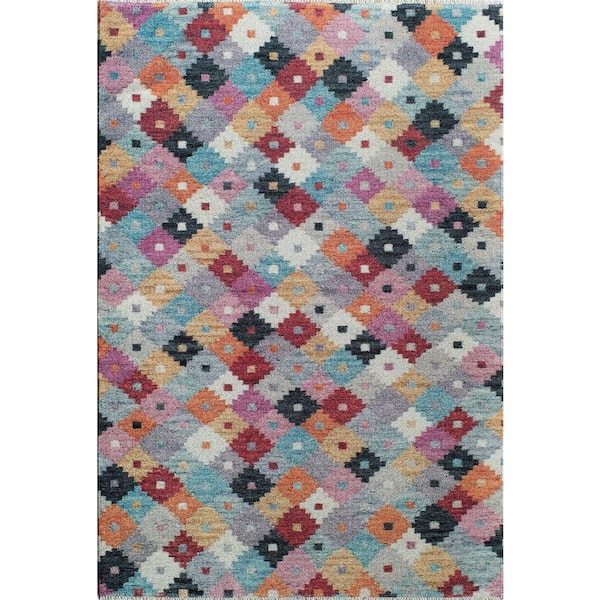 Rugs America Isle Daisy Gray Doolittle 5 ft. x 7 ft. Transitional Vintage Area Rug