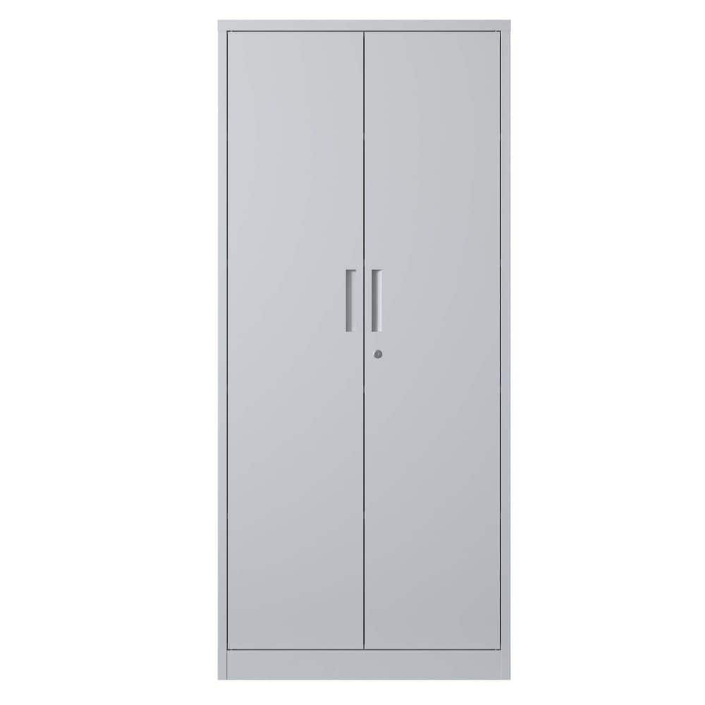 31.5 in. W x 71 in. H x 15.8 in. D Metal Freestanding Cabinet in White with Lock for Home Gym Office School Garage price history on PriceWatchPro