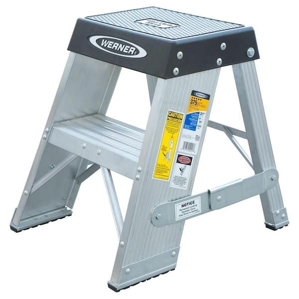 Werner 2 ft. Aluminum Step Ladder with 375 lb. Load Capacity Type IAA Duty Rating