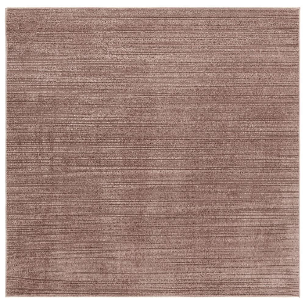 SAFAVIEH Harmony 7 ft. x 7 ft. Light Brown Solid Striped Square Area ...