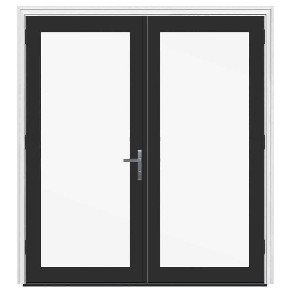 60 in. x 80 in. F4500 Right-Hand/Outswing Black Fiberglass French Patio Door w/ Low-E Glass and Nickel Handle price history on PriceWatchPro