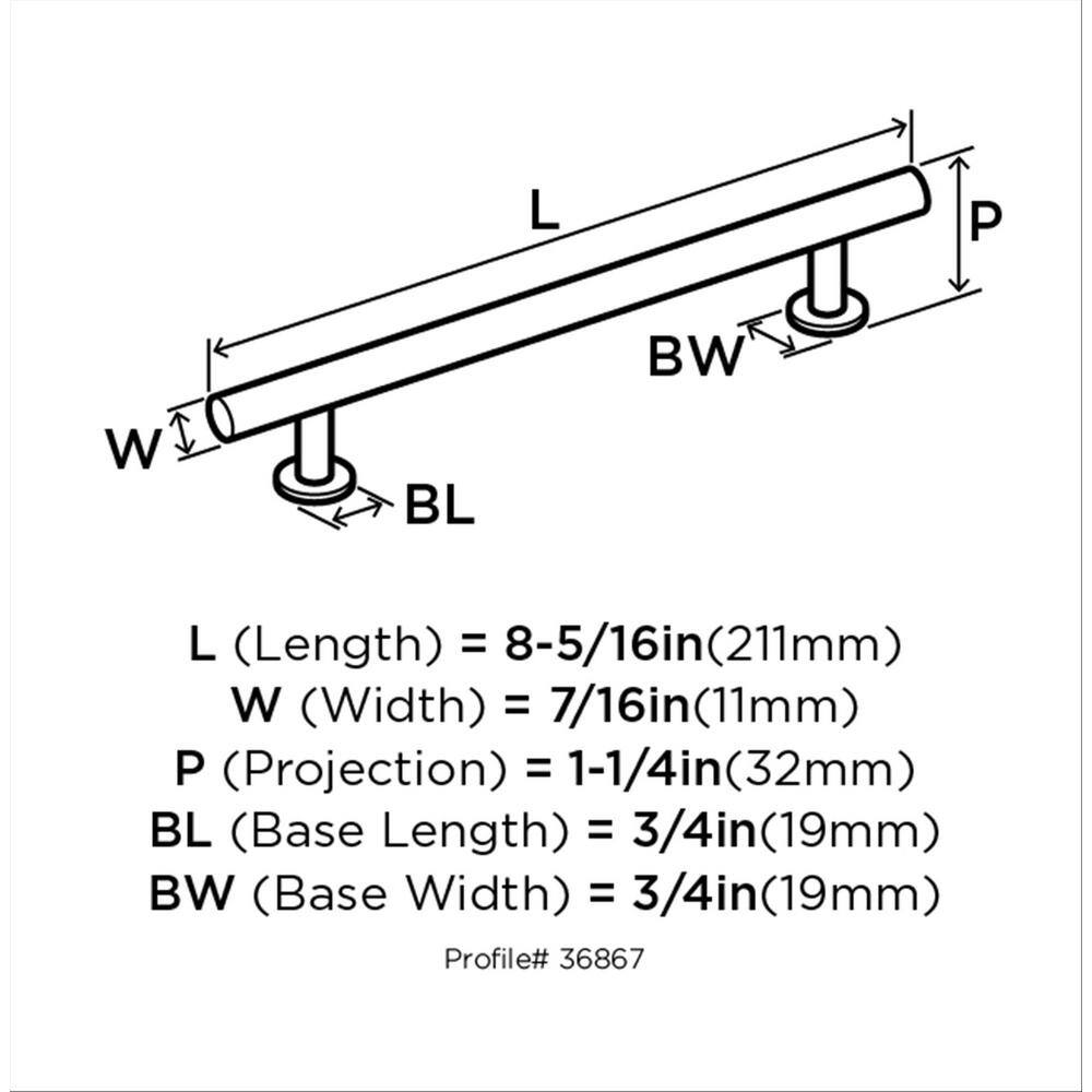 Brushed Nickel 8.31" Modern Cabinet Bar Pull