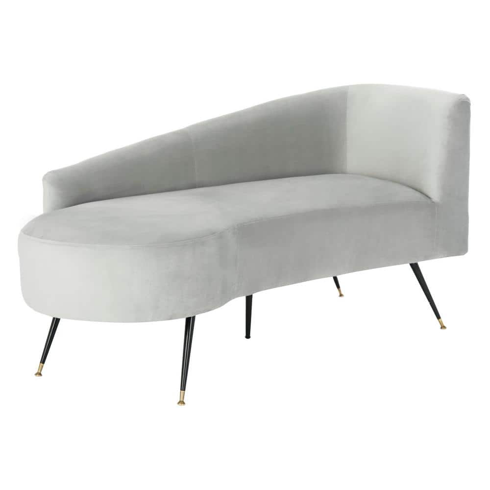 Evangeline 58'' Black and Gray Contemporary Velvet Settee