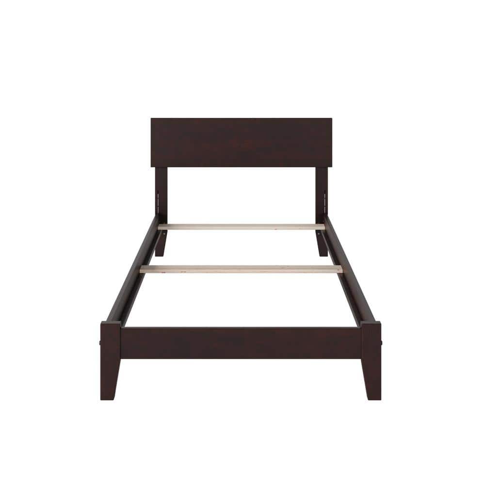 Orlando Dark Wood Twin Platform Bed with Headboard