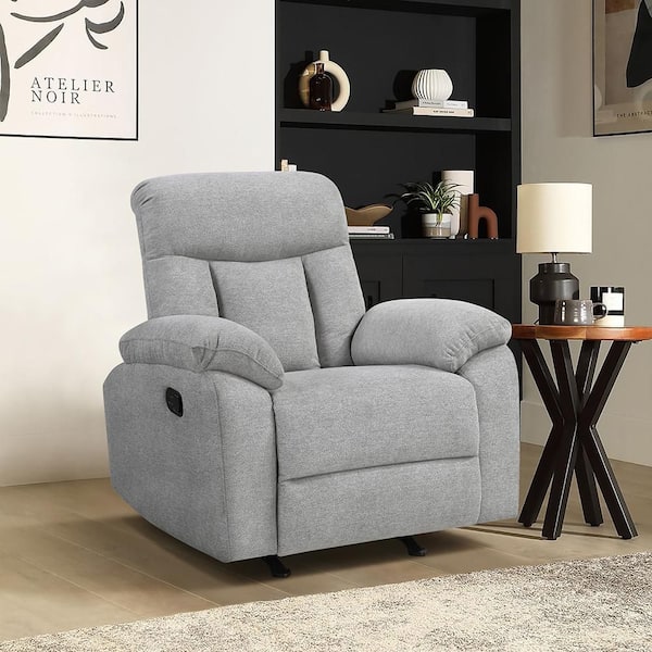 Lazzara Augusta Gray Chenille Manual Rocker Recliner 8440GRY-1