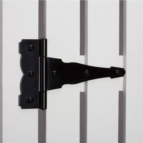 Everbilt 8 in. Black Stainless Steel Heavy-Duty Decorative Tee Hinge 70038  - The Home Depot