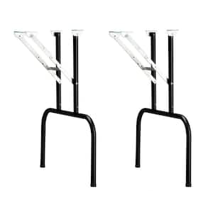 Folding Banquet Table Leg, Black, Set of 2 - 29 in. H x 24 in. W - 16 Gauge Steel - Mounting Hardware Included