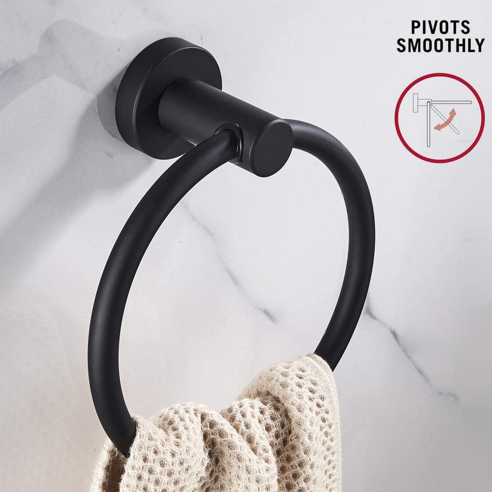 Matte Black Stainless Steel 5-Piece Bathroom Hardware Set
