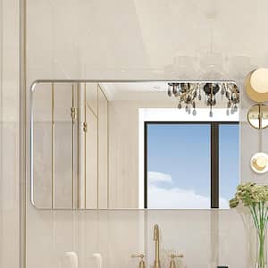 30 in. W x 20 in. H Rectangular Aluminium Framed Wall Bathroom Vanity Mirror in Glossy Brushed Silver