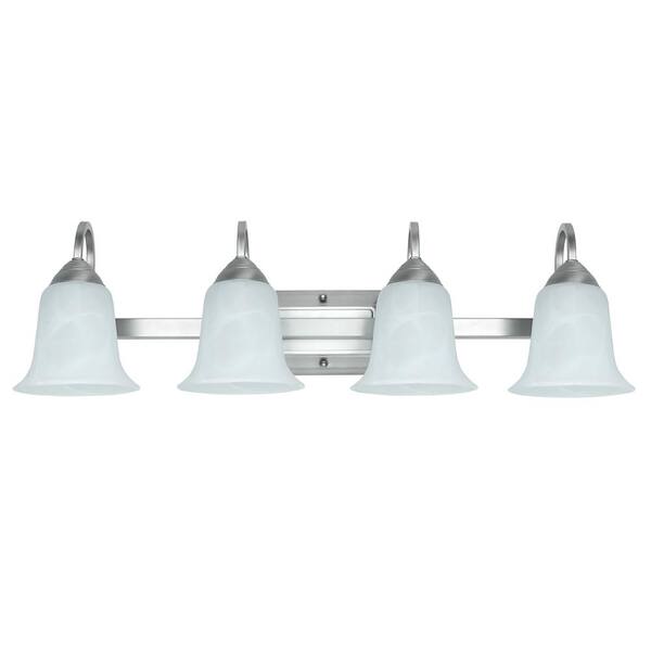 Feit Electric Brushed Nickel Integrated LED Vanity Light Bar 4-Light 26-Watt Bath Light