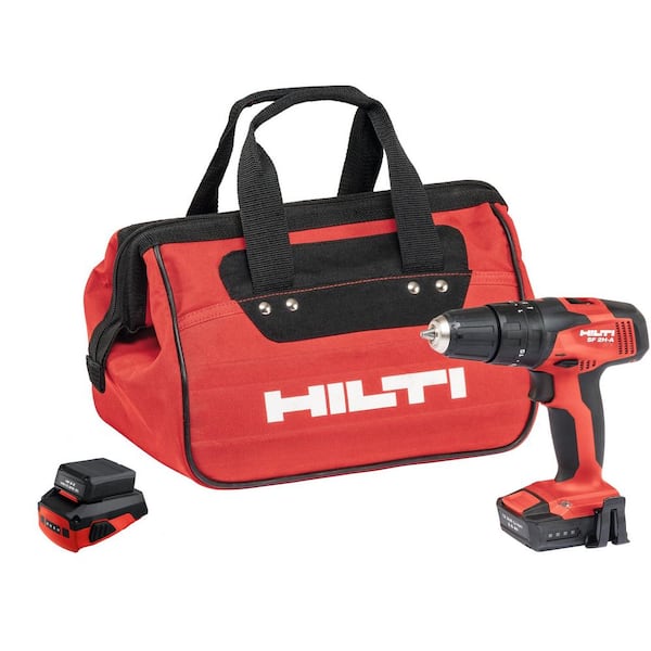 Hilti SF 2H-A Cordless Hammer Drill Driver Kit with CA-B12 Adapter, 2 Lithium-Ion Batteries, Soft Bag and Belt Clip