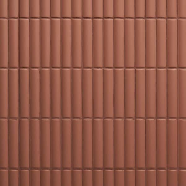 Sway Ribbed Terracotta 3.93 in. x 11.81 in. Matte 3D Ceramic Wall Tile (5.81 sq. ft./ Case)