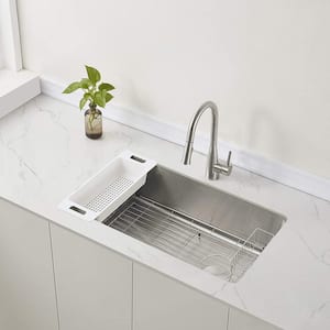 Verona Offset Drain Kitchen Sink 16-Gauge Stainless Steel (32 in. Reversible Undermount)