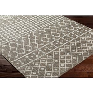Long Beach Taupe/Brown Tribal 5 ft. x 7 ft. Indoor/Outdoor Area Rug