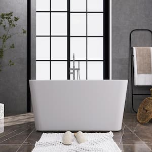 49 in. x 28 in. Soaking Bathtub with Reversible Drain in Gloss White