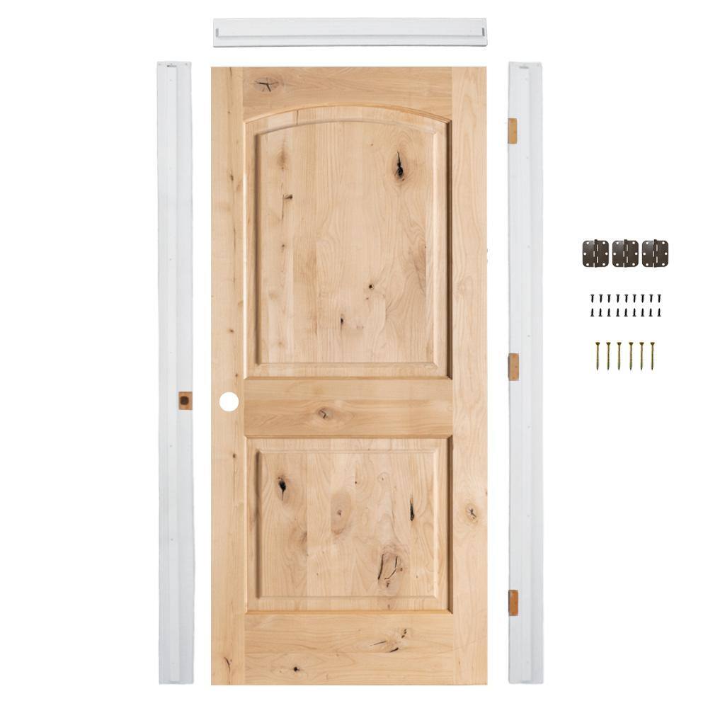 Krosswood Doors Ready-to-Assemble 36 in. x 80 in. Arch Top Knotty Alder ...