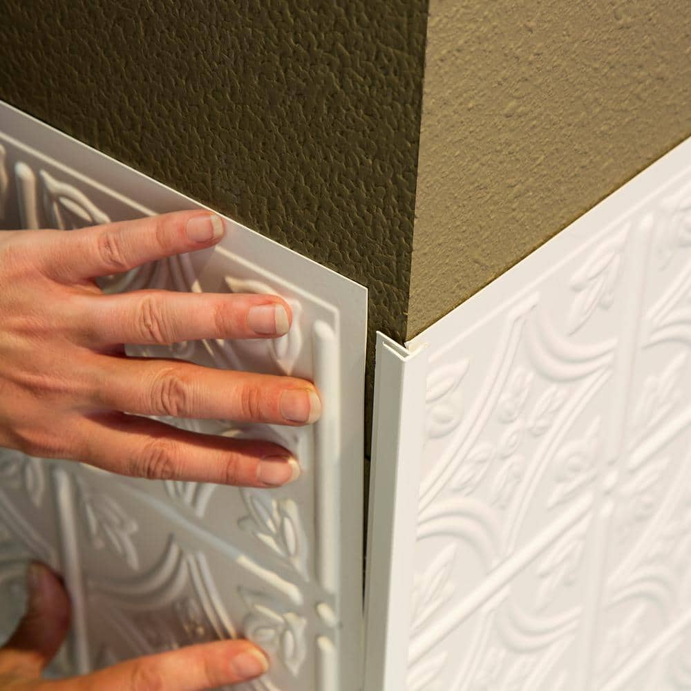 47 in Matte White PVC Outside Corner Trim (5-Pack)