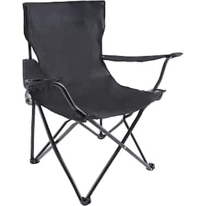 Black Portable Folding Camping Chair (1-Pack)